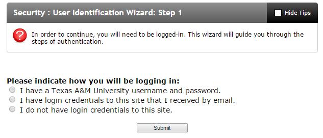 9. On this page, select item 2 below: I have login credentials to this site that I received by email. Then, Submit. 10.