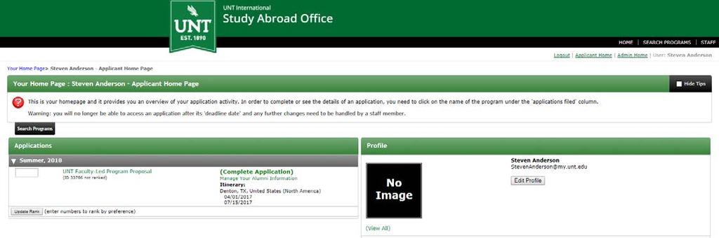 HOW TO LOG-IN TO STUDIO ABROAD 1. Go to studyabroad.unt.edu. 2. Click MyStudyAbroad Login. 3.