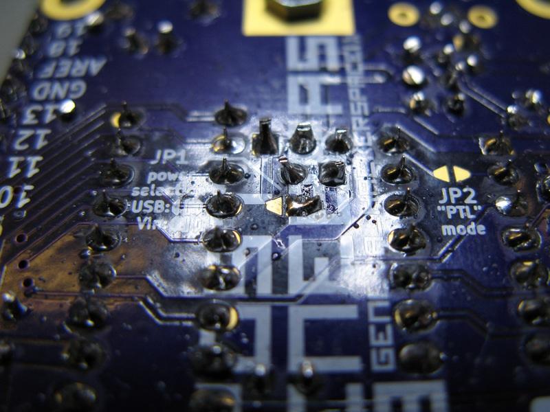 Read the marking on the PCB to decide if powering should come from USB or