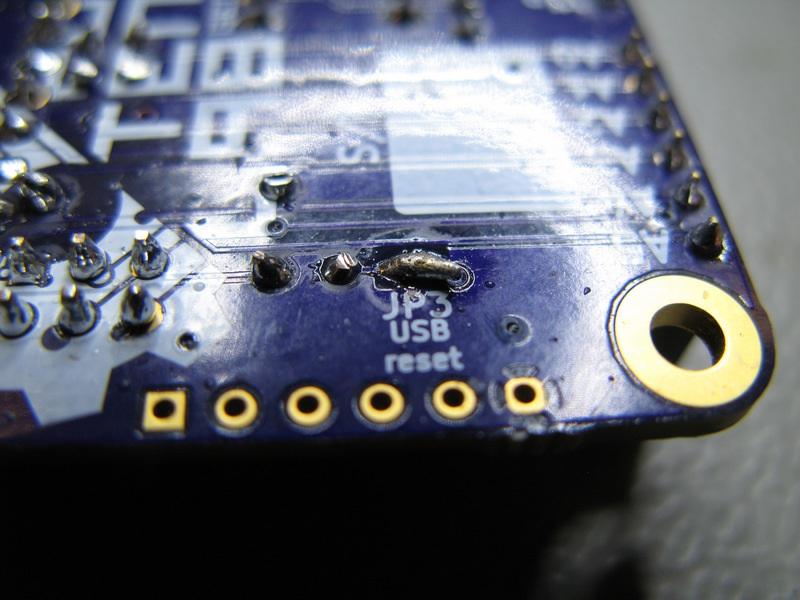 Solder jumper JP3 to have the auto-reset feature needed to program with