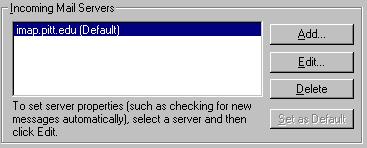Type smtp.pitt.edu in the Outgoing mail (SMTP) Server: window. 8.