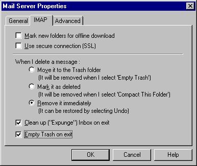 Move the mouse so that the IMAP Server line is selected and release the mouse button. 12. Under User Name, type in your username. 13.