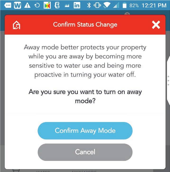 Away Mode You ll also be able to turn on Away mode if you are going to be away from your home.