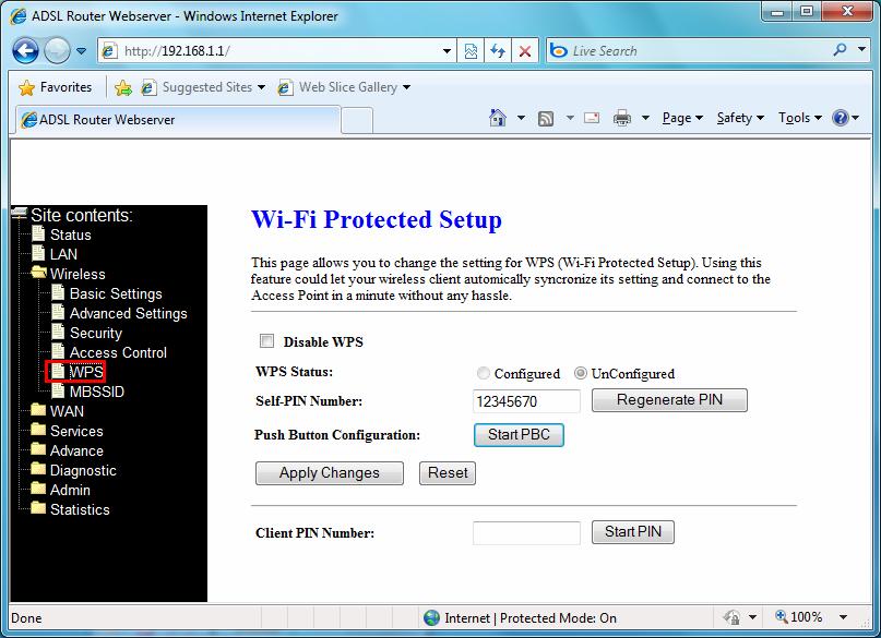 4.4.5 WPS This page allows you to change the setting for WPS (Wi-Fi Protected Setup).