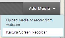 o To upload a video, or record and upload a webcam video: Click Add Media and select Upload media or record from webcam from the dropdown menu.