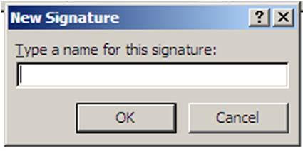 Creating Signatures To create a signature: From the menu tabs above the ribbon, click the File tab. From the File menu select Options.