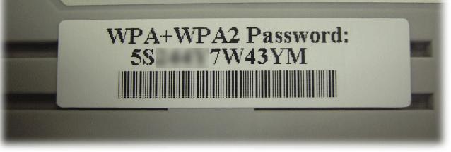 Default Pre-Shared Key (PSK) is provided and stated on the label pasted on the side of the router.