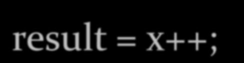 Example int w, x, y, z, result; w = x = y = z = 1; printf( w = %d, x = %d, y = %d, z = %d,\n, w, x, y, z); result = ++w; printf( ++w evaluates to %d, w is now %d\n, result,
