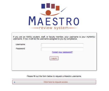 Maestro Guest Account Users (non-nmsu) o Guest Account Users can now reset their account password by