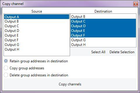 ABB ETS App: Update Copy Convert Copy channels Select the source channel, e.g.
