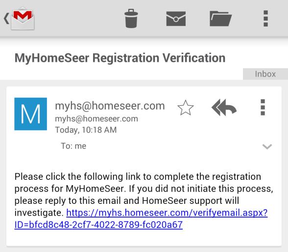 For HS3 Software users, this information was emailed to you.) f) Click Register. You will receive a confirmation on the next screen unless errors are detected.
