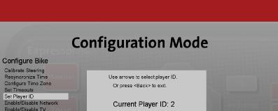 Configure player number Scroll down to Set player I/D press Enter Use the side arrow keys to select the player number you want then press Enter Use the Back button to return to the configuration menu
