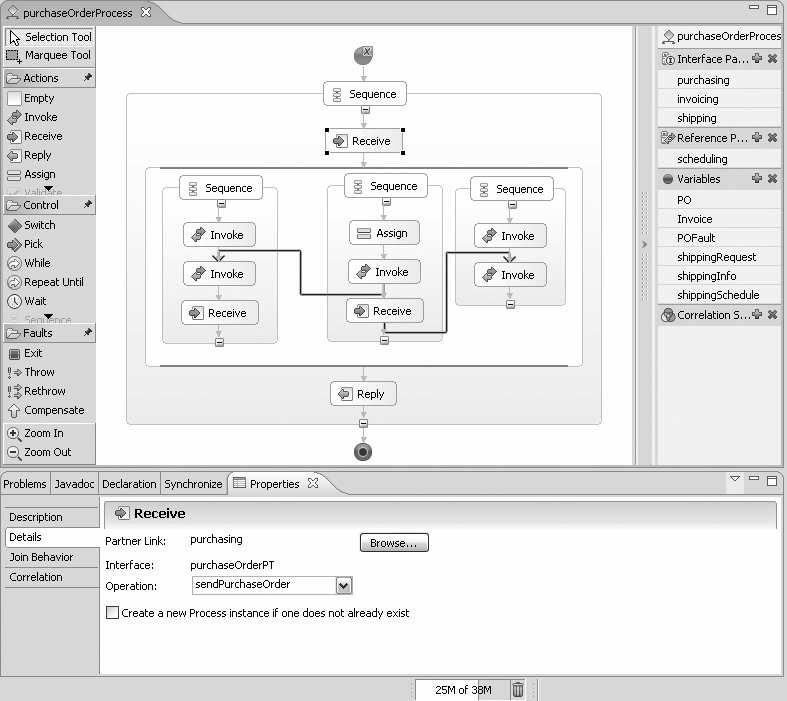 1.5.2. Grafinis BPEL dokument redaktorius Eclipse SDK atvira platforma, sudaryta iš Eclipse Europa redaktoriaus, redaktoriui skirt iskiepi ir Java bibliotek.