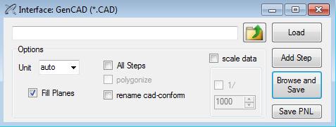 6.7 DFX-Import Start the import. 6.8 GenCad The GenCAD Plug-In provides a GenCAD interface based on 4.