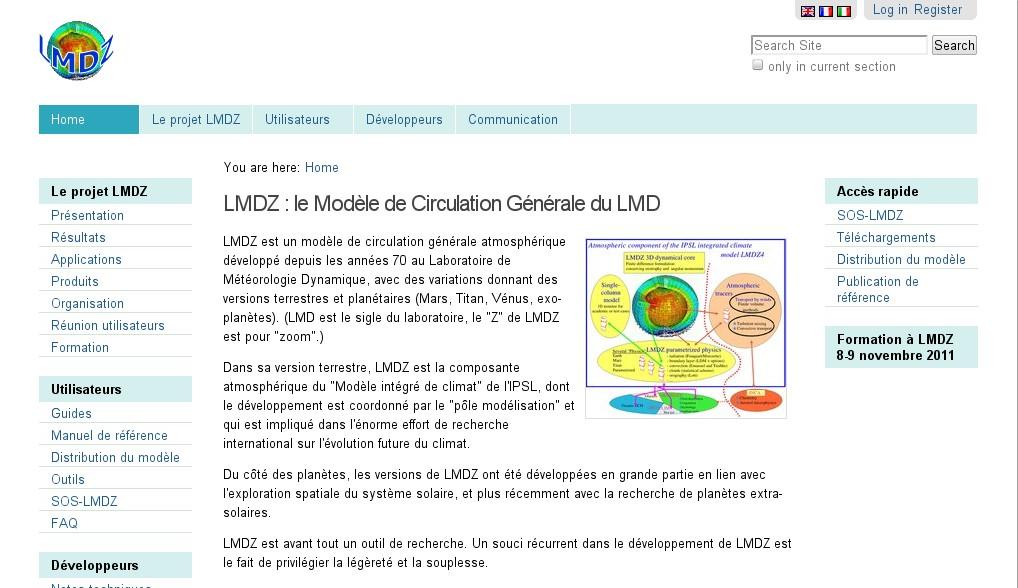 Code management LMDz' web