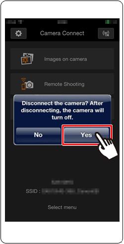 When the connection is ended, the camera will automatically turn off.