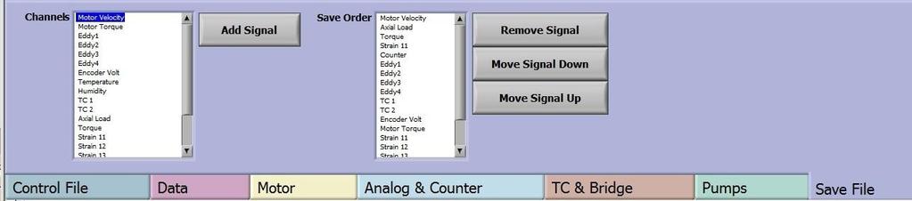 ROGA Control Manual Rev. 2 Signal List Save List Edit Controls Figure 13: Selecting different data trends and two files for display.