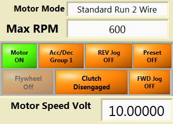 Only the administrator can alter hardware configurations and a Tester can only operate the motor mode Standard Run 2 Wire.