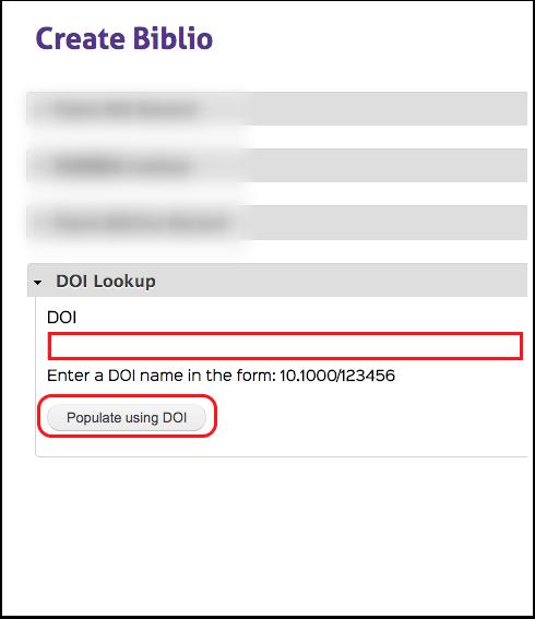 DOI lookup If your publication has a DOI number, enter or paste it in the DOI
