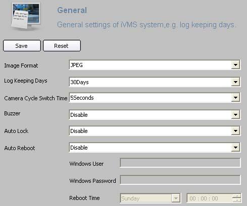 9.2.1 General Settings Software could remotely set the general