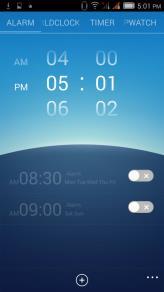 Alarm Clock Click on the Clock icon then click the alarm tab to enter the alarm clock