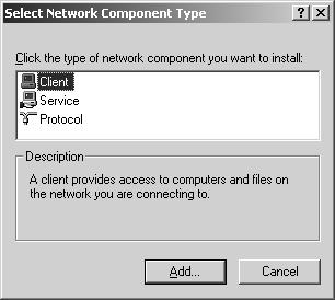 When you have added all components, proceed to To specify the IP address on page 33.