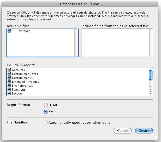 21 Select the file from which you want to generate the DDR. In this example fmtouch is selected under the Available files window.
