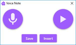 14. Voice Note You can use the Voice Note to add comments or instructions to a Microsoft document.