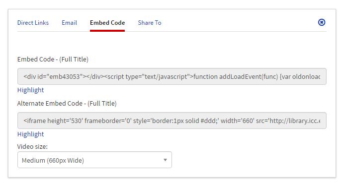 Share Embed Code: Copy the embed code to embed a video on