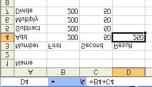 This allows results to be projected from different data, but using the same formula. All formulas begin with an equals sign (=), followed by the calculation.