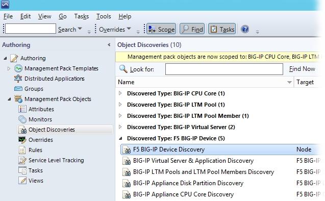 Troubleshooting f. Override the BIG-IP device discovery to force SCOM MP for F5 BIG-IP to rediscover the device.