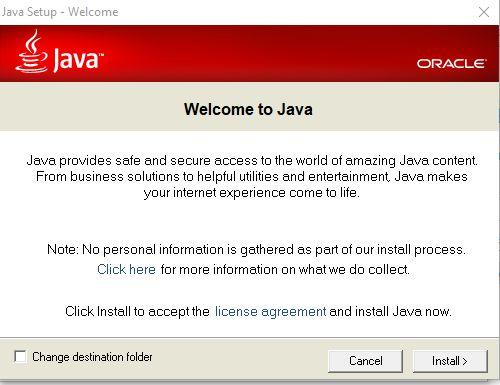 Click on Install Java 7