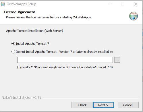 6. Ensure that Install Apache Tomcat 7 is selected and