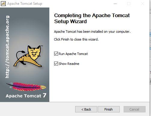 11. Uncheck the option Run Apache Tomcat and click Finish 12.