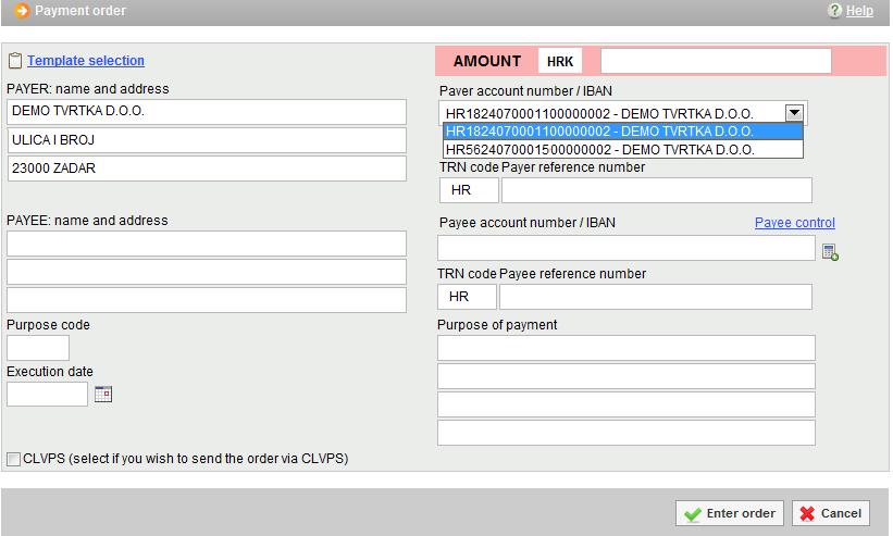 entered in the field Sender account, while other accounts are in the drop-down menu (Picture 9).