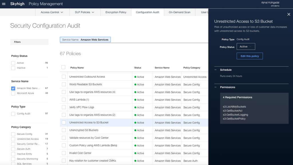 Security Configuration and Compliance Audit Audit and monitor the security configurations of all your AWS services to detect and correct misconfigurations to reduce risk and comply with