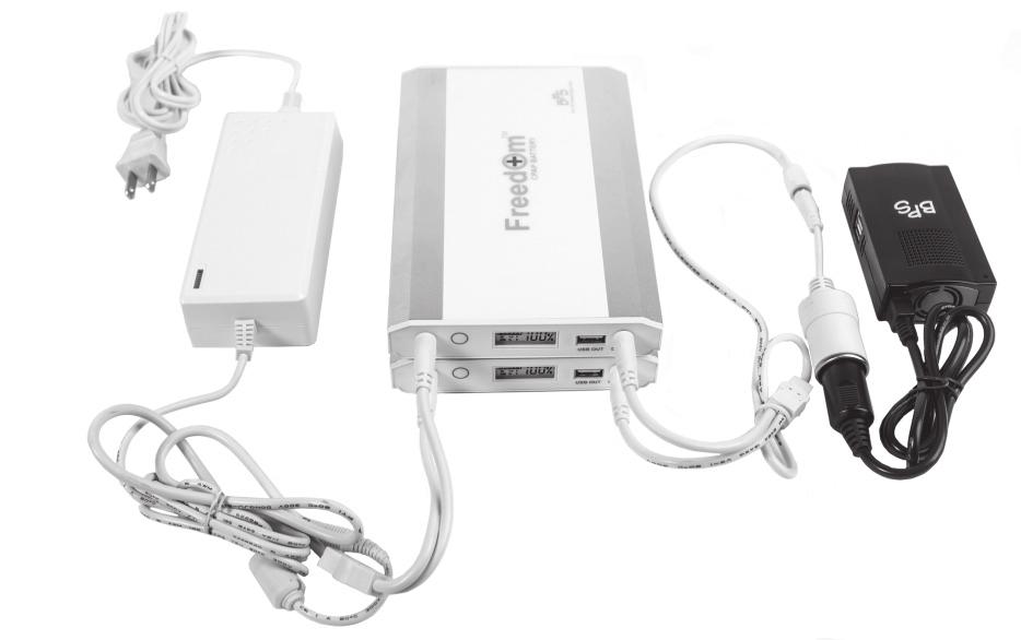 Power Backup: Other PAP Devices DUAL BATTERY CONNECTION *Dual ba ery connec on will require an addi onal Freedom ba ery and an addi onal DC power pigtail cord (item #