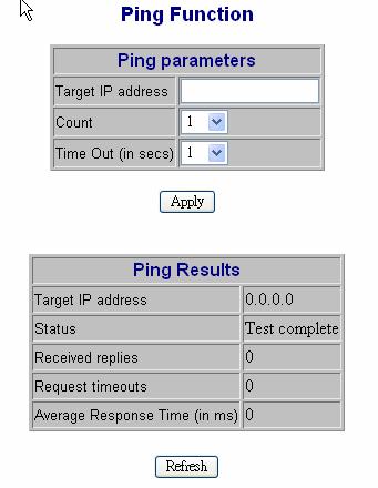 2.2.5 Ping Fill up the IP address you want to ping, set