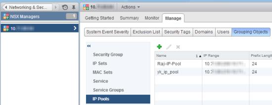 6 Deploying a security service function to virtual networks Define an IP address pool for virtual security appliances 4 Select the NSX