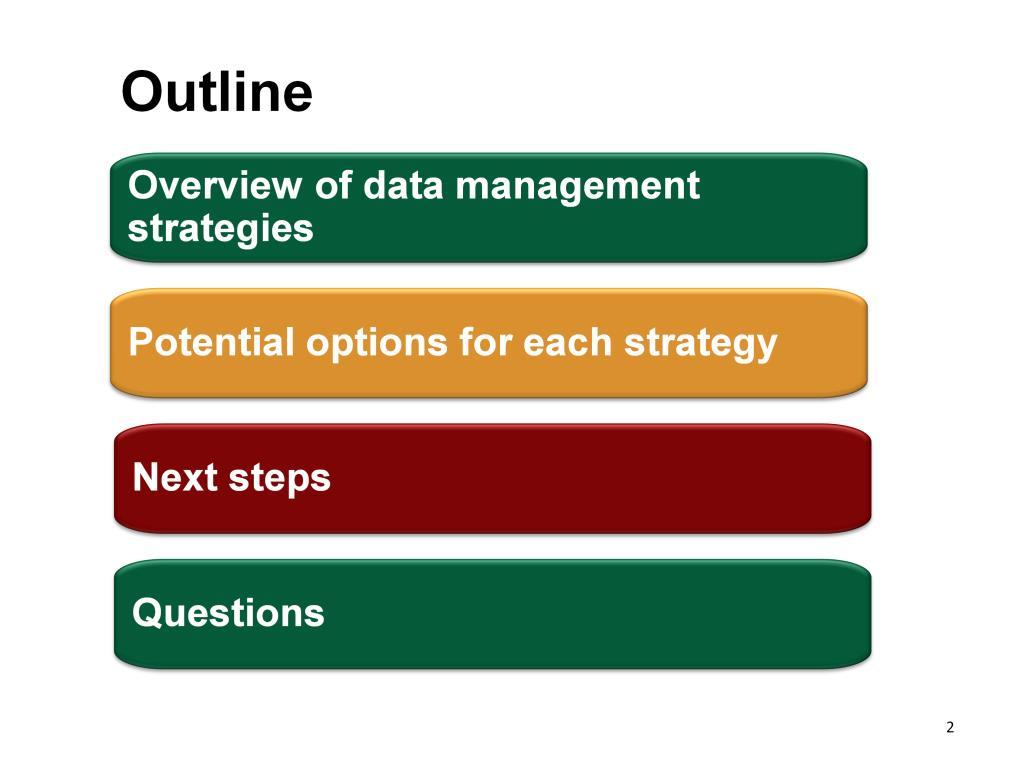 Thanks, Michael. First, I ll provide a quick overview of the different types of data management strategies commonly used by our Ryan White grantees and providers.
