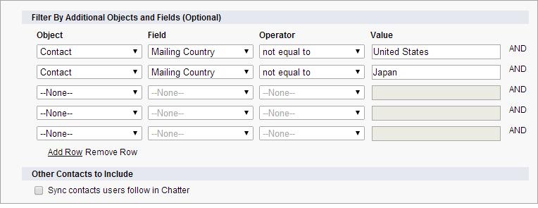 Contact filters don t apply to contacts syncing from Exchange to Salesforce. 14. Specify the specific events users can sync from Exchange to Salesforce.