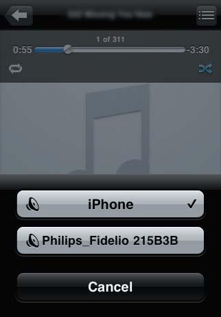 5 Play Stream audio from your itunes music library to DS3880W 3 Select Philips_Fidelio XXXX (or user English Make sure that your itunes host device is connected to the same Wi-Fi network as DS3880W.