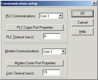 Select [Option] - [Communications] from menu bar, and the [Communication setup] dialogue is