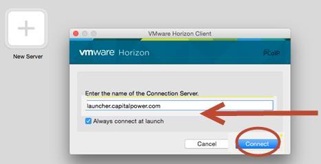 double click VMware Horizon icon,