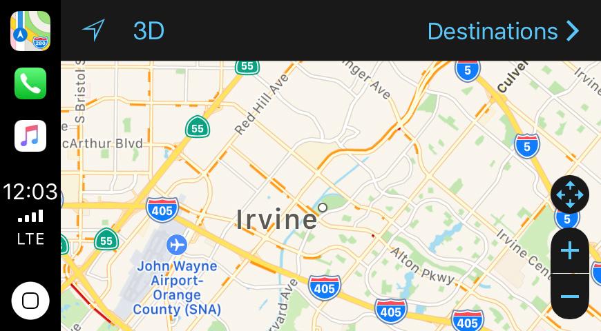 MAPS With, you can input, search for and select a destination to receive turn-by-turn route guidance via Apple Maps.
