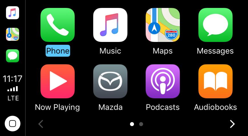 COMMANDER CONTROL All functions can be performed using Mazda s multi-function Commander control, which is designed to make interacting with Apple CarPlay s features and functions easy and intuitive.