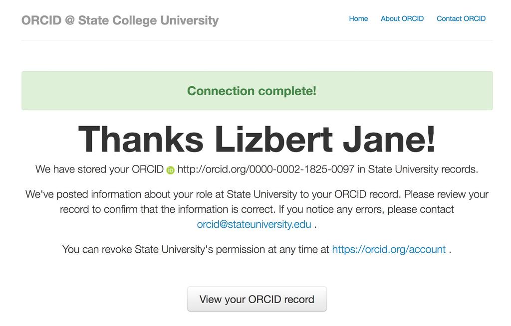 ORCID using institutional credentials - and push