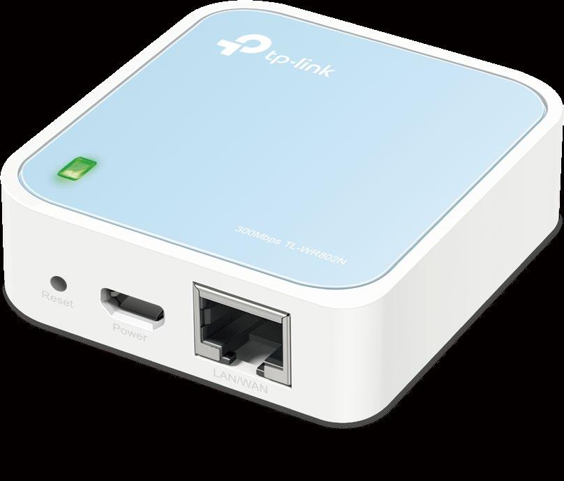 Specifications Hardware Ports: 1 10/100Mbps WAN/LAN Port, 1 Micro USB Port Buttons: Reset Button External Power Supply: 5VDC /1A Dimensions (W x D x H): 2.2 x 2.2 x 0.7 in.