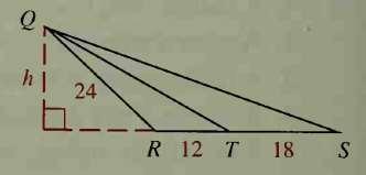 AMB. 13. (a) Find the ratio of the areas of the areas of QRT and QTS.