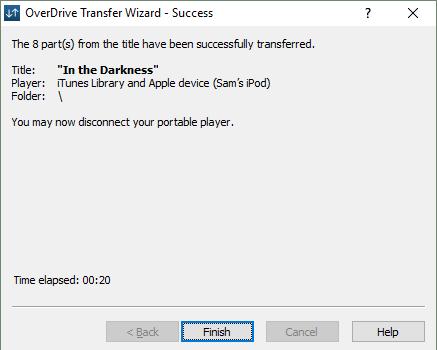 When the transfer is complete, click Finish. If it was not already open, itunes will automatically launch.